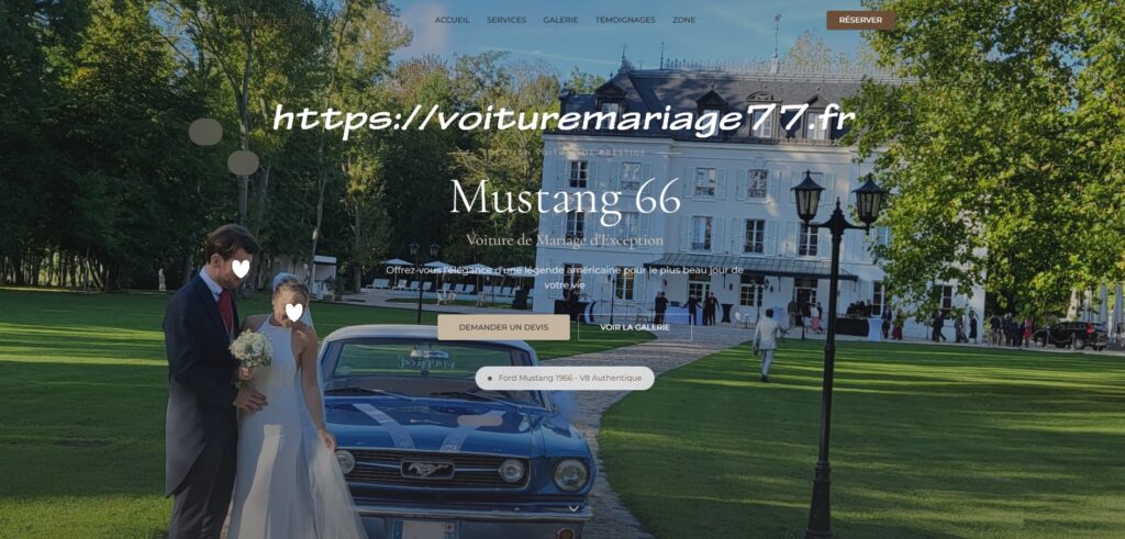https://voituremariage77.fr Réservez une Mustang Vintage pour votre Mariage